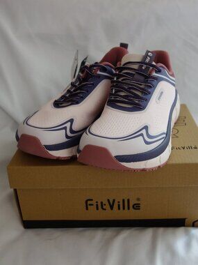 FitVille Women's Wide Toe Box Walking Breathable Sneakers Non-Slip 7.5W NIB!